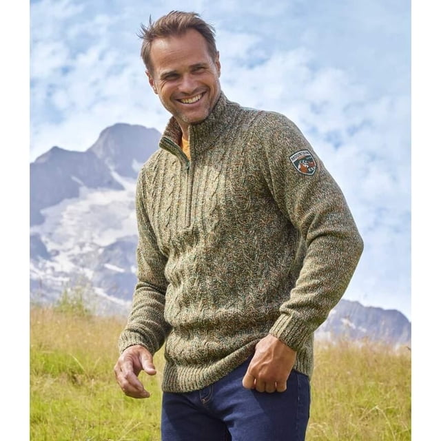Atlas For Men - Jersey Jaspeado para Hombre (Verde)