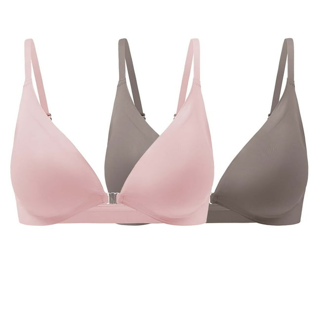 Women's Sexy Triangle Bralette Comfort Full Coverage Bra Front Close Deep V Seamless Wireless Adjustable Bras