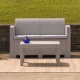 thumbnail image 4 of Light Gray Faux Rattan Loveseat with All-Weather Light Gray Cushions, 4 of 5