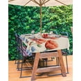 thumbnail image 3 of Hokiten Outdoor Tablecloths with Umbrella Hole & Zipper, Independence Day Rectangle Tablecloth 52x70 Inch, Vintage Red Blue Botanical Floral Waterproof Table Cloth, Patio/Pool/Picnic Table Covers, 3 of 7