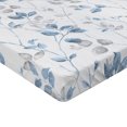 thumbnail image 4 of Ambesonne Leaf Print Fitted Sheet, Modern Minimalist Leafy, Full Size, Sea Blue and Pale Grey, 4 of 5