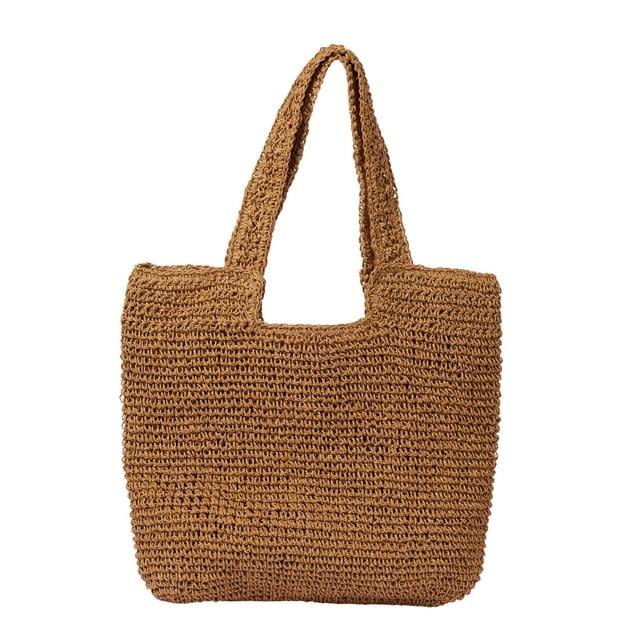 GOLDTIMO Bolsas de playa para mujer – Bolso de hombro tejido grande y suave de verano, bolsa de paja para vacaciones de verano