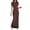 Dark Brown, variant on Women'S Solid Color Elegant Slim Fit Short Sleeve Dress Maxi Gown Casual Summer Chic Wear