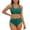 Green, variant on Womens Tankini Swimsuit Two Piece Strapless Top with Skirt Retro Style Bathing Suit Tummy Control Swimwear for Beach Vacation Pool