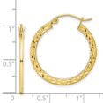 thumbnail image 2 of 10k Yellow Gold Sparkle-Cut Hollow Hoop Earrings - 1.0 Grams - Measures 26x25mm Wide 1.6mm Thick, 2 of 2