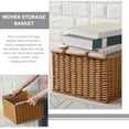thumbnail image 5 of FRCOLOR  Wicker Basket with Lid Imitation Rattan Woven Storage Cabinet Living Room Snack, 5 of 8