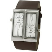 Men's Dual-Face Watch, Synthetic Leather