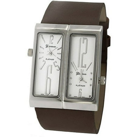 Men's Dual-Face Watch, Synthetic Leather