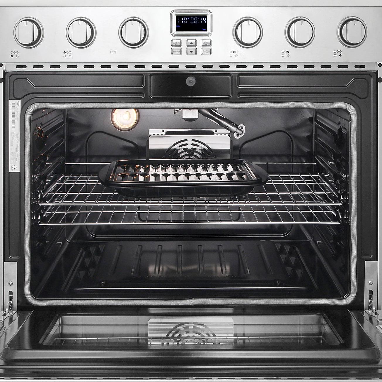 Cosmo 36 in. Lumin Collection 6.0 cu. ft. Gas Range with 6 Sealed Gas Burners and Convection Oven in Stainless Steel