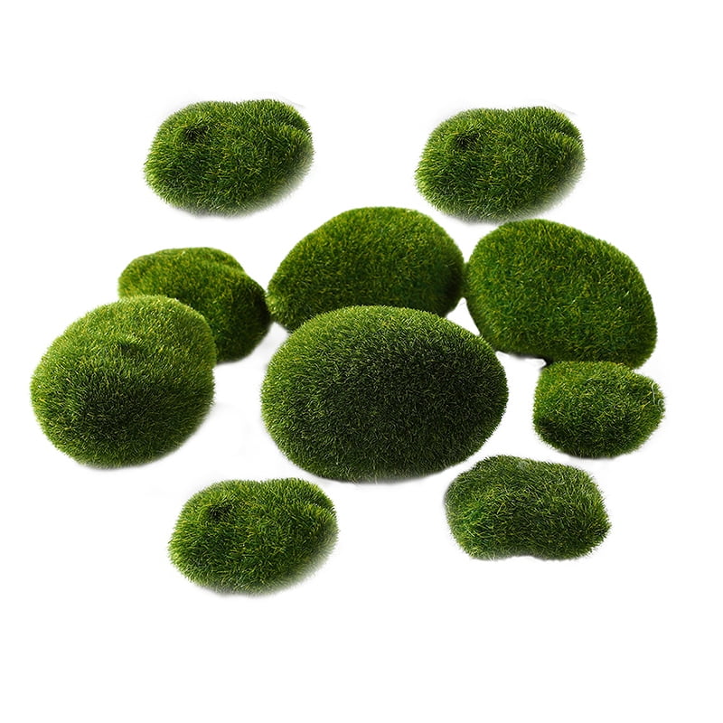 10 Pieces Artificial Moss Stone Grasses 