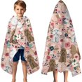 thumbnail image 3 of Poodle and Pioneer Flower Hooded Bath Towel，60"x35" for Ages 3 To 12 Kids, Quick Dry Lightweight Soft Microfiber Hood Beach Towel Cover Up for Kids, 3 of 7