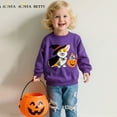 thumbnail image 3 of Mercatoo Kids Boys Girls Halloween Sweatshirts Cute Dog Pumpkin Embroidery Long Sleeve Pullover Shirts Fall Winter Warm Tops, 3 of 5