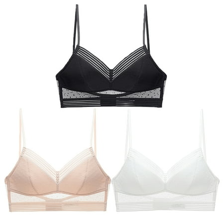 

Baywell Women s Muse Full Fit Wirefree Contour Bra 3 Pack Lace Sling Bralette