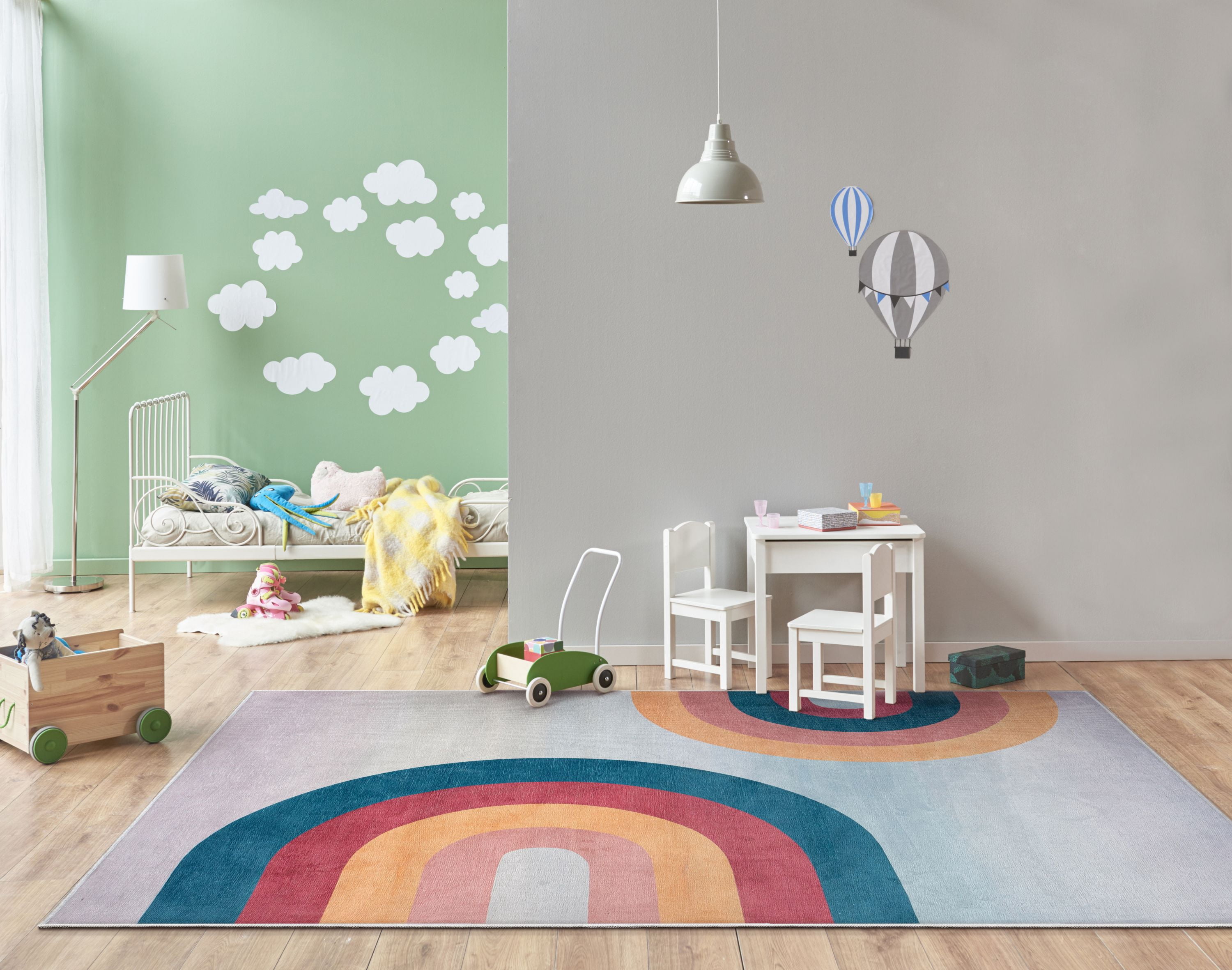 Well Woven Kids Rugs Kaleidoscope Rainbow Kids Geometric Pattern Multi Color Pastel Flat Pile Easy to Clean 7'7" x 9'10" Area Rug for Living Room Dining Room Bedroom and Kitchen