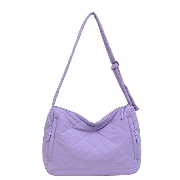 Summer New Down Crossbody Bag Fashion Lingge Versatile Single Shoulder Bag Casual Large Capacity Student Commuter Cotton CoatBag