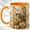 Orange, variant on Sparrow Pair Coffee Mug, Cream Flower Mug, Ceramic 11 oz