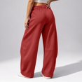 thumbnail image 4 of Womens Barrel Sweatpants, Baggy Wide Leg Lounge Pants Drawstring Elastic Waist Soft, 4 of 7