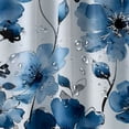 thumbnail image 5 of Chilfamy Watercolor Ink Floral Shower Curtain, Tan and Dark Blue Wildflower Bathroom Shower Curtain, Fabric Waterproof Shower Curtain with Hooks White, 5 of 7