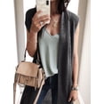 thumbnail image 4 of Faithtur Gilet Femme, Sans Manches Ouvert devant Solide Ample Long pour Rue Décontractée, 4 of 9