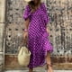 thumbnail image 5 of Vestido Vestido de media manga para mujer, vestido de playa bohemio, vestido elegante informal de algodón 2023 Ygjytge Púrpura T L para Mujer, 5 of 8