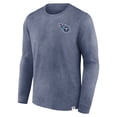 thumbnail image 2 of Men's Fanatics  Heather Navy Tennessee Titans Heritage Snow Wash Long Sleeve T-Shirt, 2 of 3