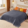 thumbnail image 3 of Teler King Size Weighted Blanket for Adults, 80"x87", 20lb, Soft Breathable Heavy Blanket with Nontoxic Glass Beads, Black & Grey, 3 of 9