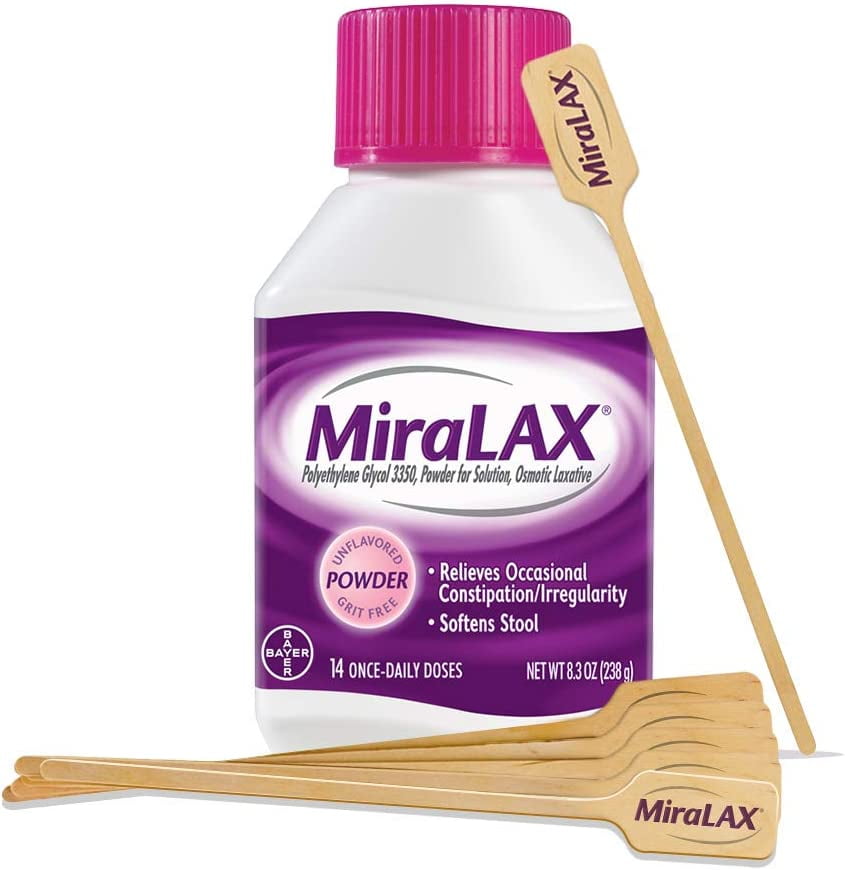 MiraLAX Laxative Powder for Gentle Constipation Relief Dose Bottle