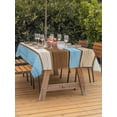 thumbnail image 4 of 60x120 Inch Outdoor Tablecloth with Umbrella Hole Zipper Rectangle Blue Brown Wood Grain Rectangular Tablecloths Outside Waterproof Farmhouse Country Chic Stripes Patio Table Cover for Picnic Party, 4 of 8