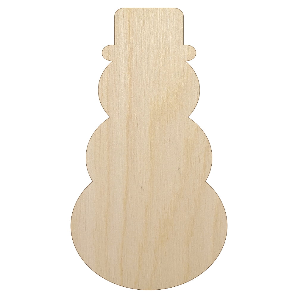 Snowman Winter Christmas Solid Wood Shape Unfinished Piece Cutout Craft