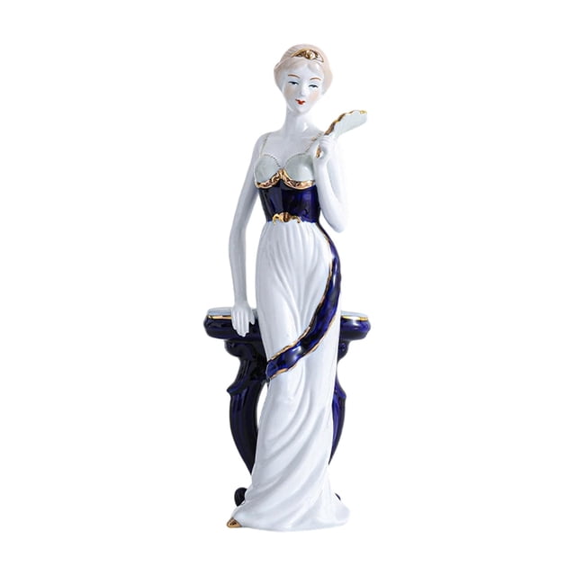 Estatua de niña de cerámica, figura de dama, estatua de niña de porcelana para mesa de entrada Estilo A