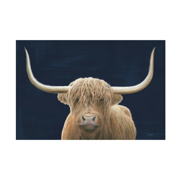 James Wiens 'Highland Cow Navy' Canvas Art