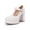 white, variant on Women Patent Leather Mary Jane Dress Shoes — Chunky Heel, T-Strap, Round Toe, Platform Pumps