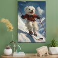 thumbnail image 2 of Havanese Cute Dog Skiing Stretched Canvas Size 8x12 – Retro Havanese Dog Batter in Action With Skiing for Themed Living Room, 2 of 5