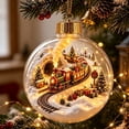 thumbnail image 3 of WWC Christmas Ball Ornaments with Lights, Winter Train LED Christmas Tree Hanging Ornament, Christmas Tree Decorations Crystal Balls for Party Decor, 3 of 7