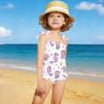 thumbnail image 6 of Girls' One-Piece Swimwear Bowknot Strap Swimsuit,Mermaids Seahorses Printed Teen Swimwear for Resort Beach Water Park 4Y, 6 of 8