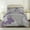 Gray Purple, variant on Floral Comforter Set King 7 Pieces Bed in a Bag Purple Floral Pattern Printed on Grey Soft Microfiber Bedding Set Lightweight Bed Comforter Set for All Season