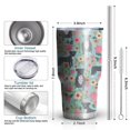 thumbnail image 6 of 30oz Cute Pitbull Terriers Dog and Flowers Tumblers Stainless Steel Tumbler with Lid and Straw,Vacuum Insulated Double Wall Travel Tumbler Cups Mug with Cleaning Brush for Coffee,Tea, 6 of 7