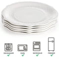 thumbnail image 3 of Set Of 6 Porcelain Dinner Plate 10.5'' White Dinner Dish Embossed Printing Dinnerware Plate For Dinner Restaurant Family Party And Kitchen Microwave Dishwasher, 3 of 9
