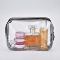 thumbnail image 2 of 5 Pack Clear Portable Cosmetic Makeup Bag PVC Zippered Toiletry Carry Pouch for Vacation, Bathroom and Organizing (Small, Transparent), 2 of 10