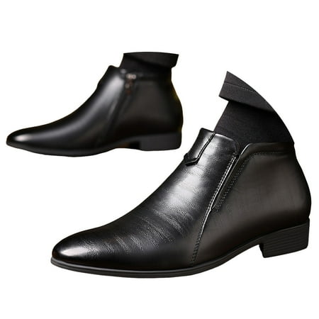 Mepaouo Men s Tuxedo Dress Shoes Formal Classic Business Slip on Leather Derby Oxfords for Men(Black 9)