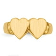 thumbnail image 4 of 14K Yellow Gold Ring Band Signet 8.0x8.0mm Closed Back Double Heart, Size 8, 4 of 5