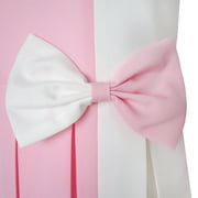 Sunny Fashion Girls Dresses Pink and White Color Block A-Line Party Dress with Bow Tie Size 4-14