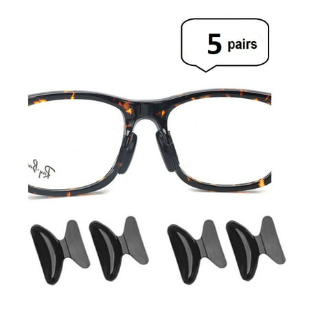 AM Landen 5 Pairs 1.8mm Black Non-slip Silicone Stick on Nose Pads for Eyeglass Nose