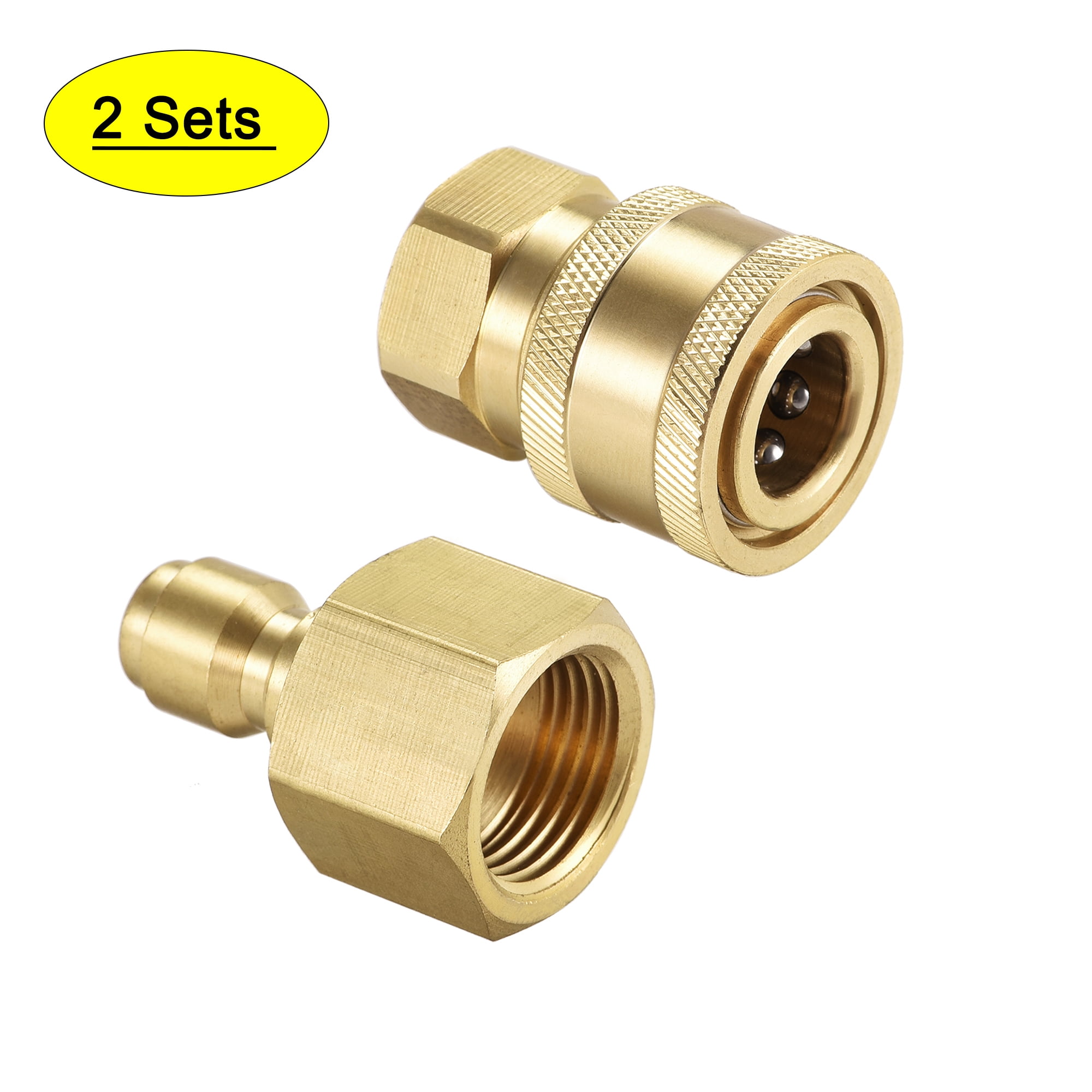 Garden Hose Brass Quick Connect Set M18x1.5 & M13x1 Female Thread 2