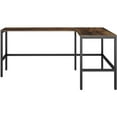thumbnail image 3 of Lorell Soho LShape Metal Frame Desk  67 x 473 x 295 x 1  Material Steel Frame  Finish Black Powder Coat Frame Vintage Oak Top Laminate Top, 3 of 5