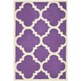 thumbnail image 2 of SAFAVIEH Cambridge Justine Geometric Quatrefoil Wool Runner Rug, Purple/Ivory, 2'6" x 8', 2 of 10