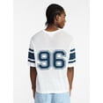 thumbnail image 3 of No Boundaries Mesh Sweater Knit Football Jersey Inspired Shirt with Short Sleeves, Men's XS-3XL, 3 of 5