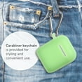 thumbnail image 5 of AirPods Case [Front LED Visible], GMYLE Silicone Protective Shockproof Earbuds Case Cover Skin with Keychain Kit Set Compatible for Apple AirPods 1 & 2 (Night Glow Neon Green), 5 of 8