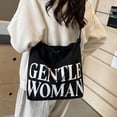 thumbnail image 5 of Gentlewoman® Aesthetic Canvas Tote Bag Crossbody Bags with Inner Pocket for Women, Large Capacity Shoulder Bag for Travel Work Sport，Black, 5 of 8