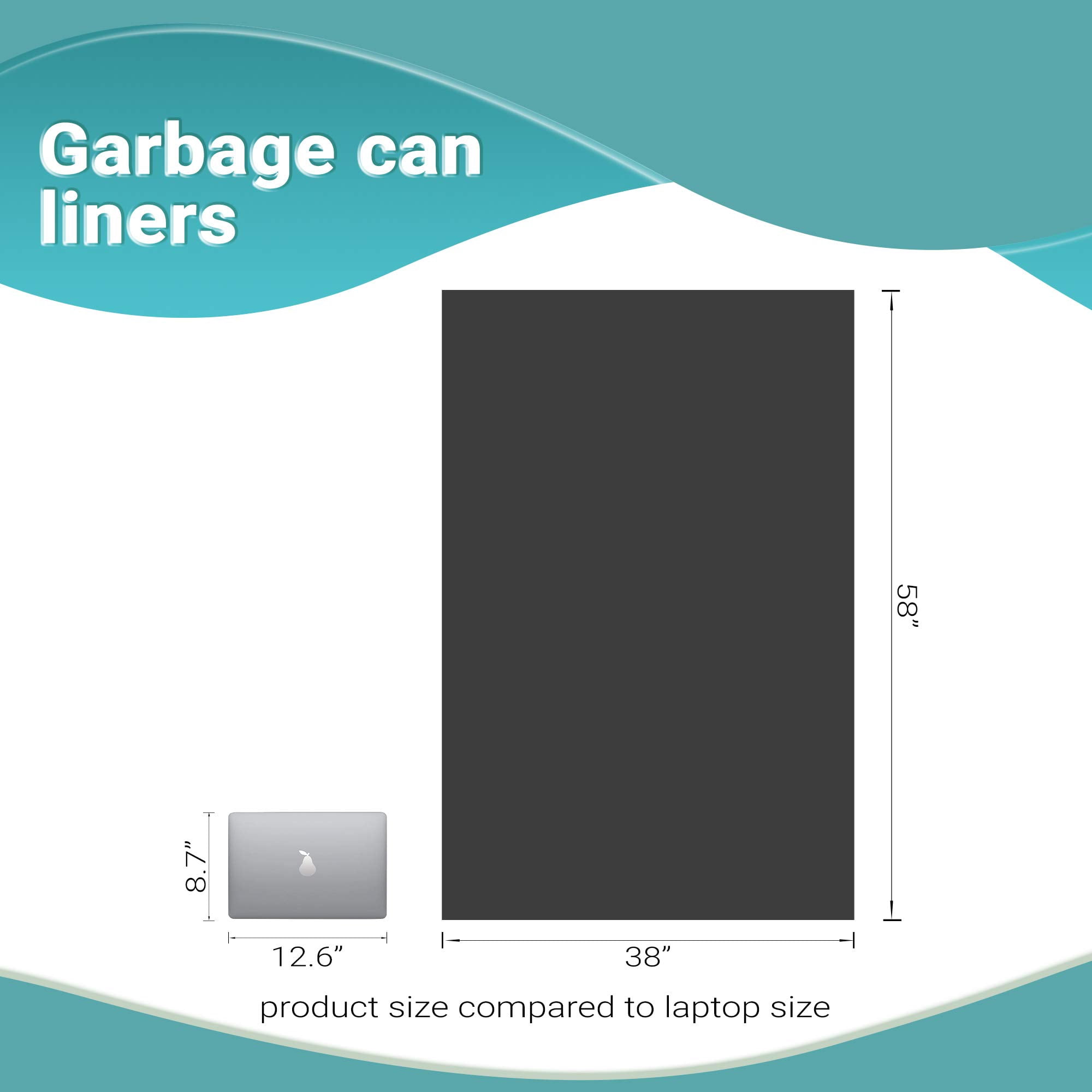 Garbage Bags High Density Opaque Black 200 count 36 x 58 in 55 gallon Regular Duty